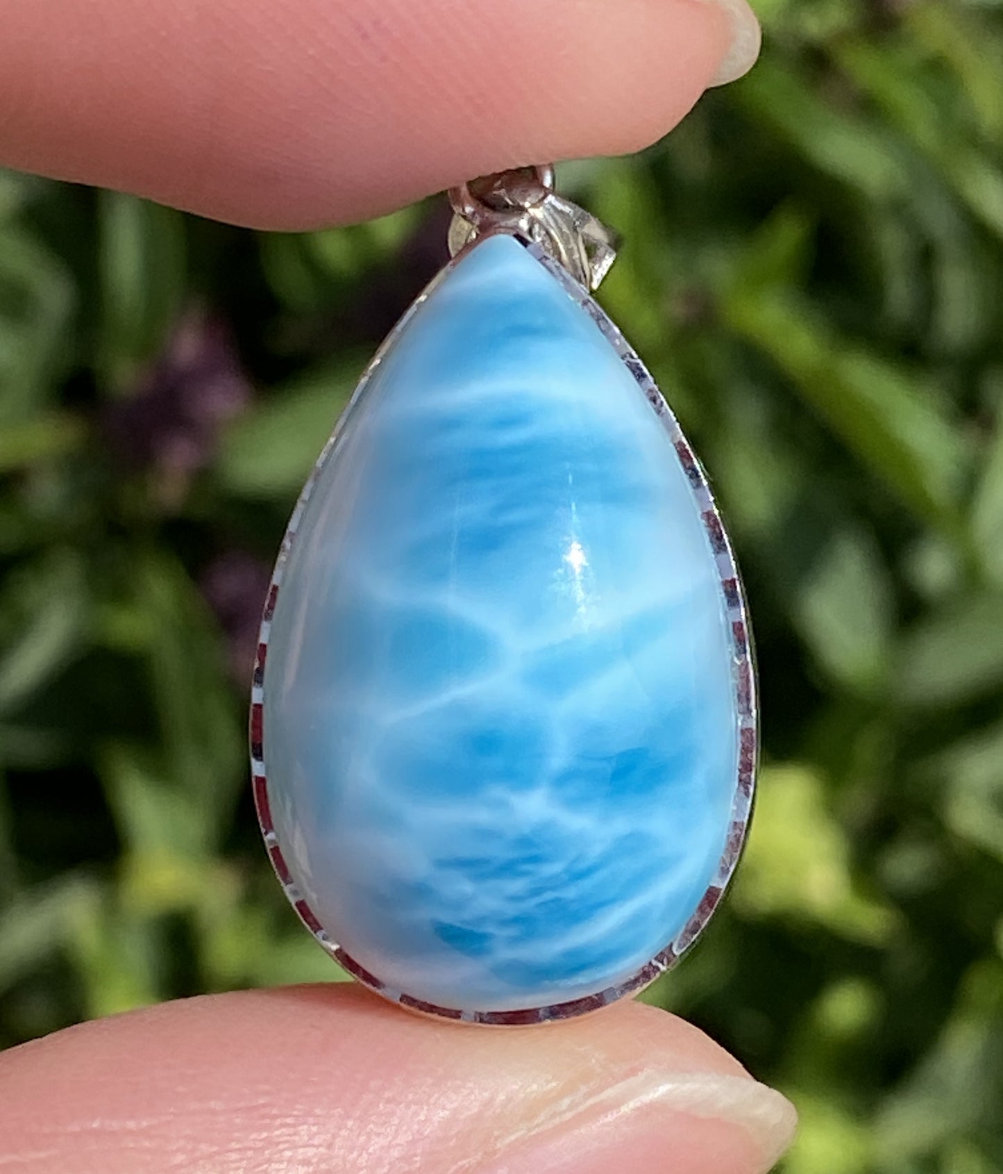 Larimar,AAAA Natural Dominican Larimar Pendant,Larimar Bracelet,Anniversary Gift, Larimar Jewelry,SilverJewelry ET493