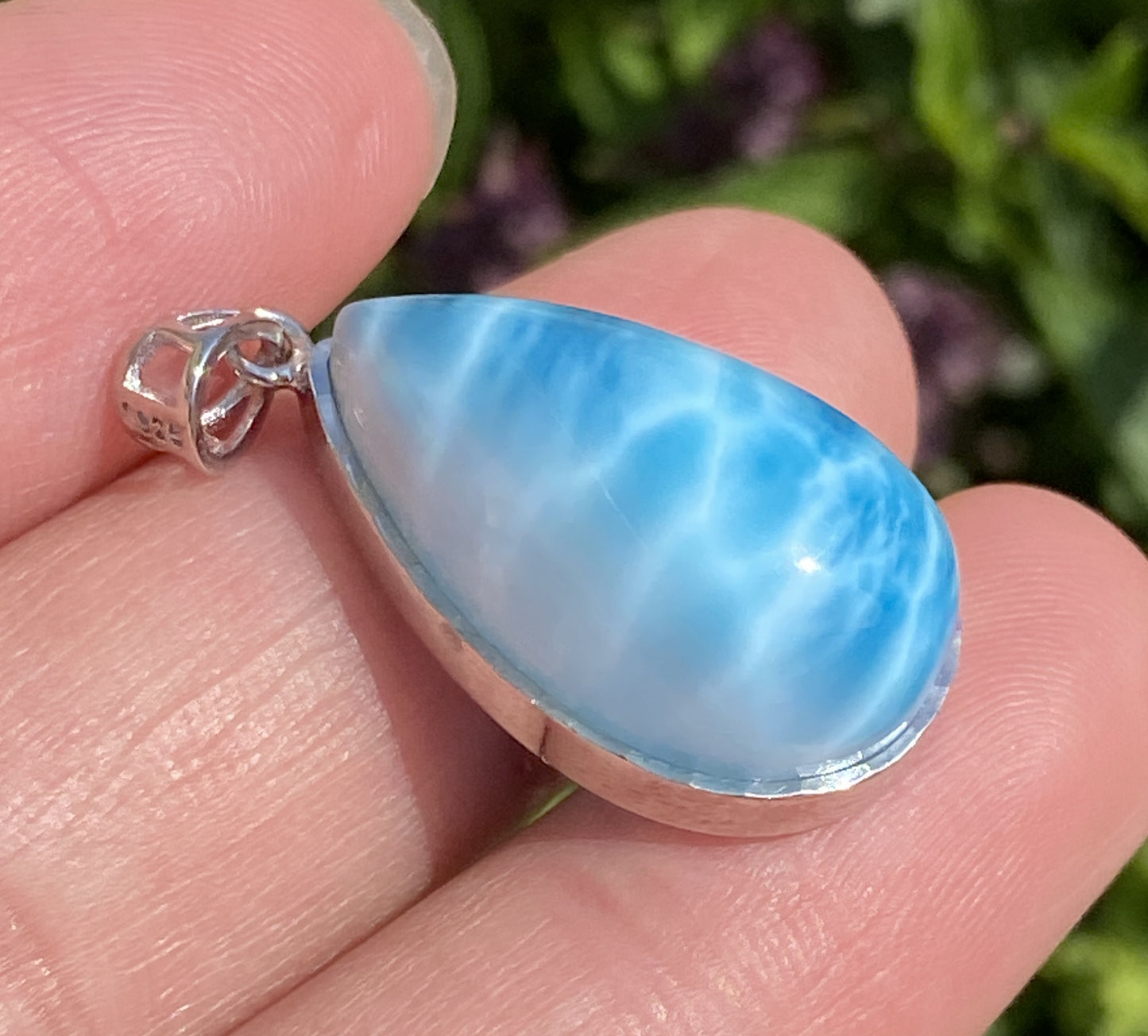 Larimar,AAAA Natural Dominican Larimar Pendant,Larimar Bracelet,Anniversary Gift, Larimar Jewelry,SilverJewelry ET493