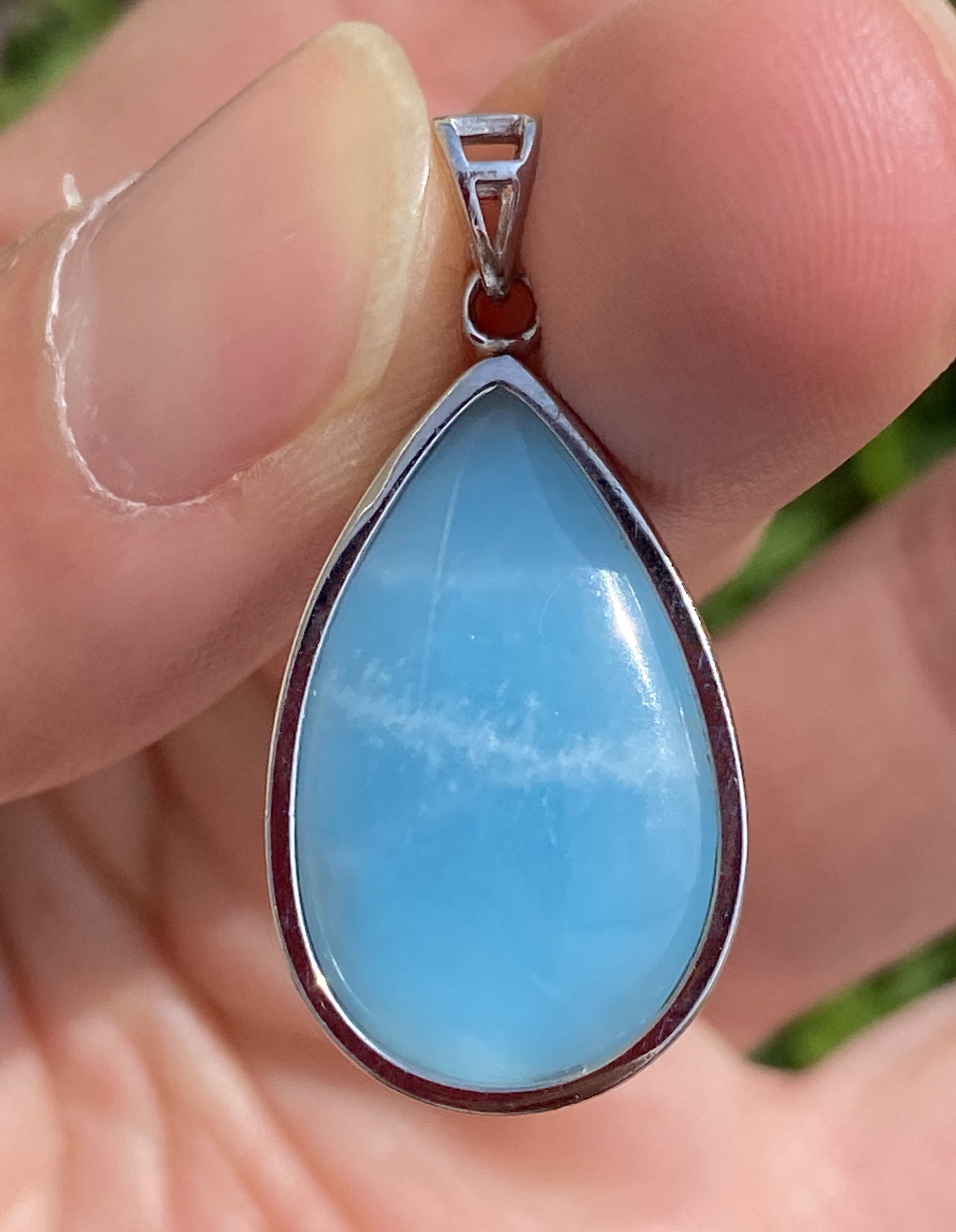 Larimar,AAAA Natural Dominican Larimar Pendant,Larimar Bracelet,Anniversary Gift, Larimar Jewelry,SilverJewelry ET493