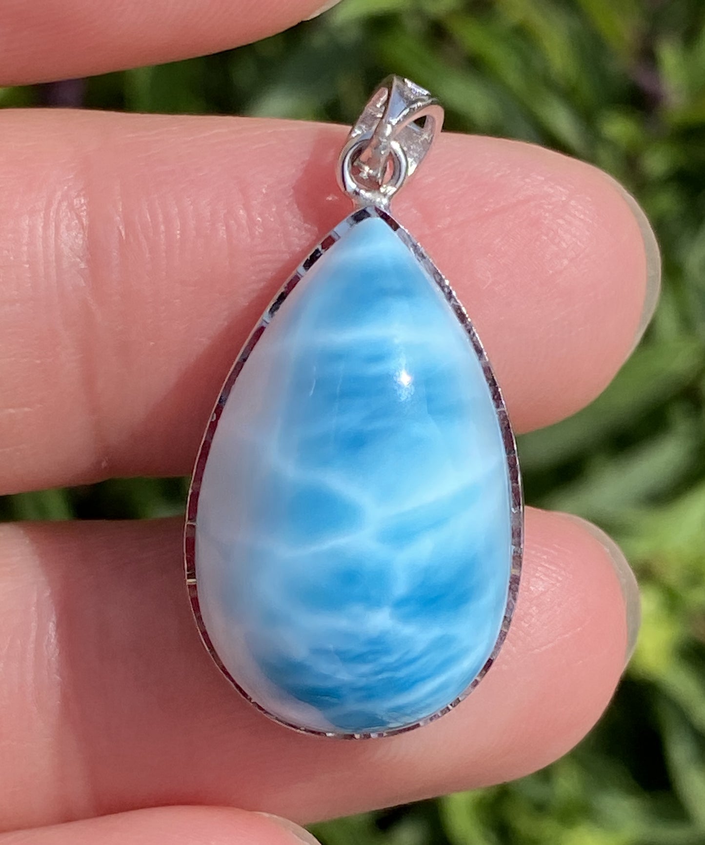 Larimar,AAAA Natural Dominican Larimar Pendant,Larimar Bracelet,Anniversary Gift, Larimar Jewelry,SilverJewelry ET493