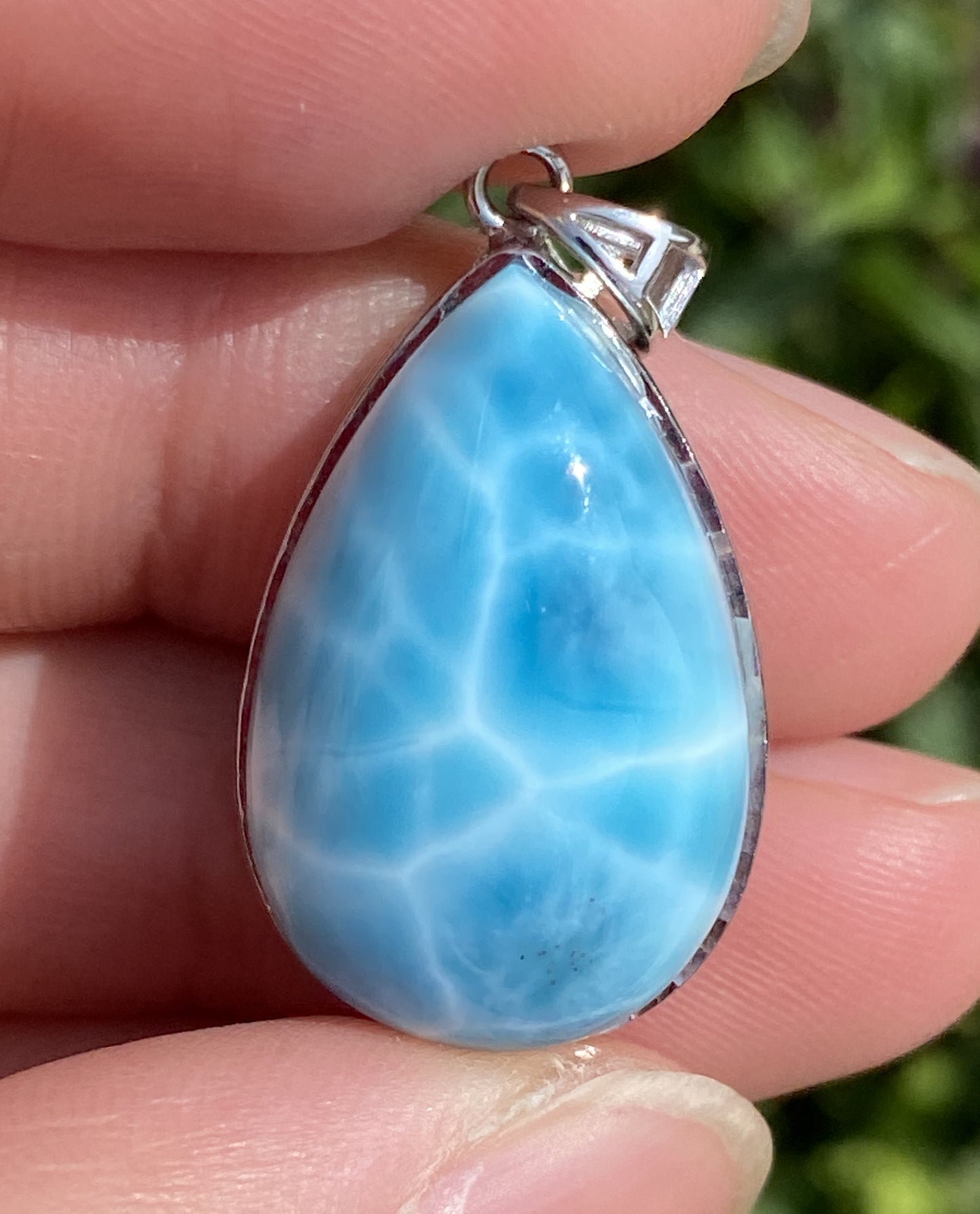 Larimar,AAAA+ Natural Dominican Larimar Pendant,Larimar Bracelet,Anniversary Gift, Larimar Jewelry,SilverJewelry ET498