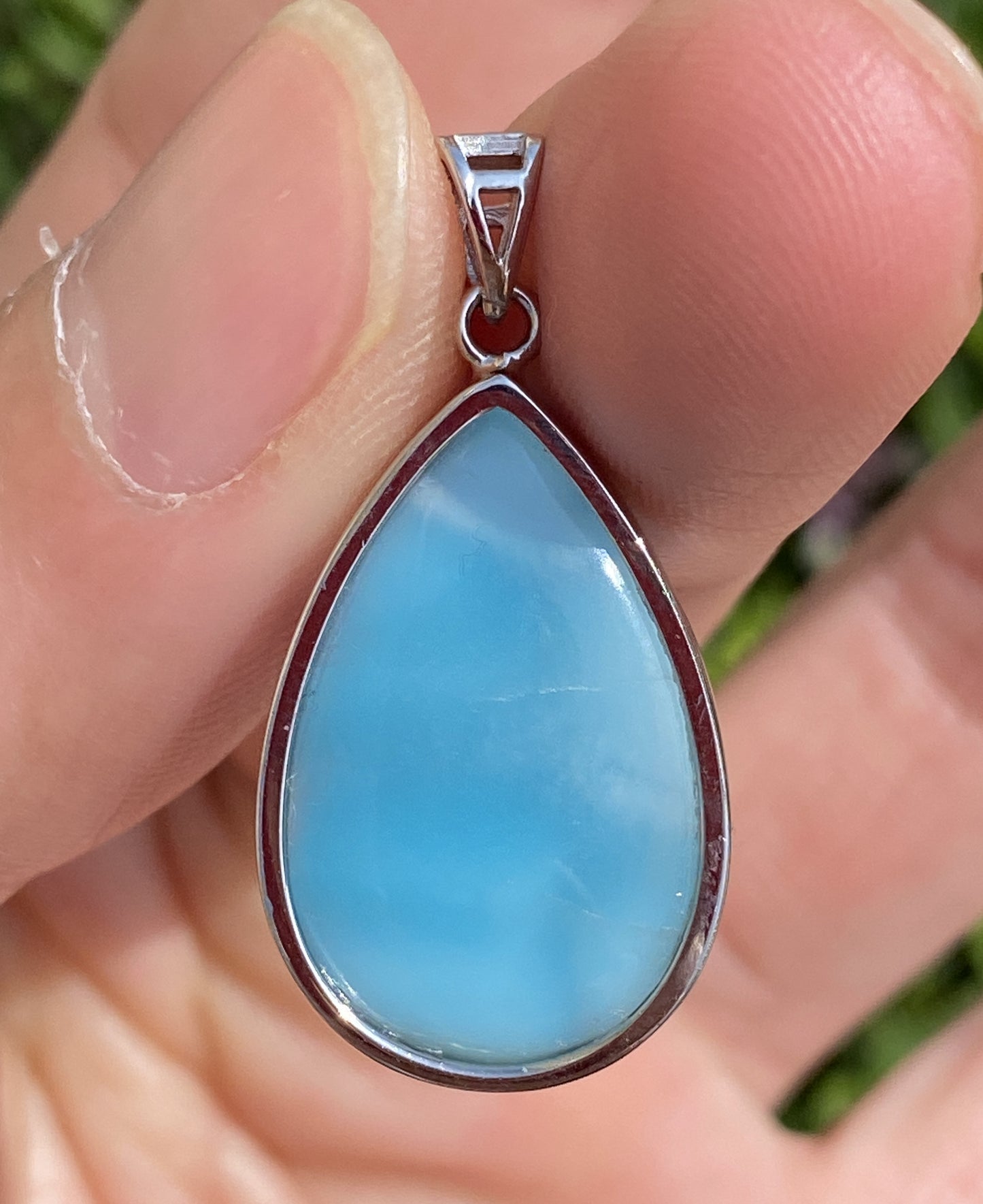 Larimar,AAAA+ Natural Dominican Larimar Pendant,Larimar Bracelet,Anniversary Gift, Larimar Jewelry,SilverJewelry ET498