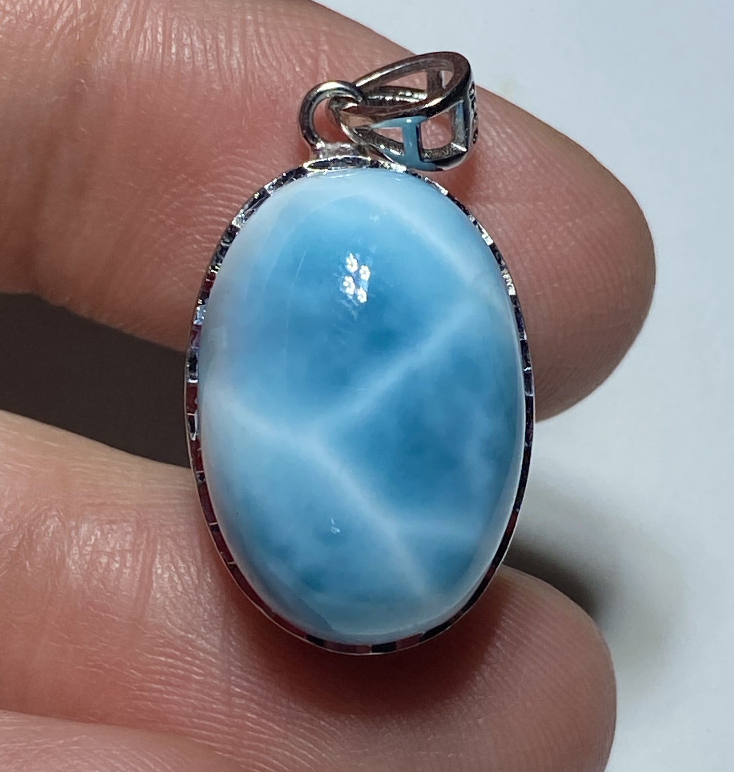 AAAA Natural Authentic Dominican Larimar Pendant,Larimar Necklace,Crystal Pendant,Gems Pendant ET506