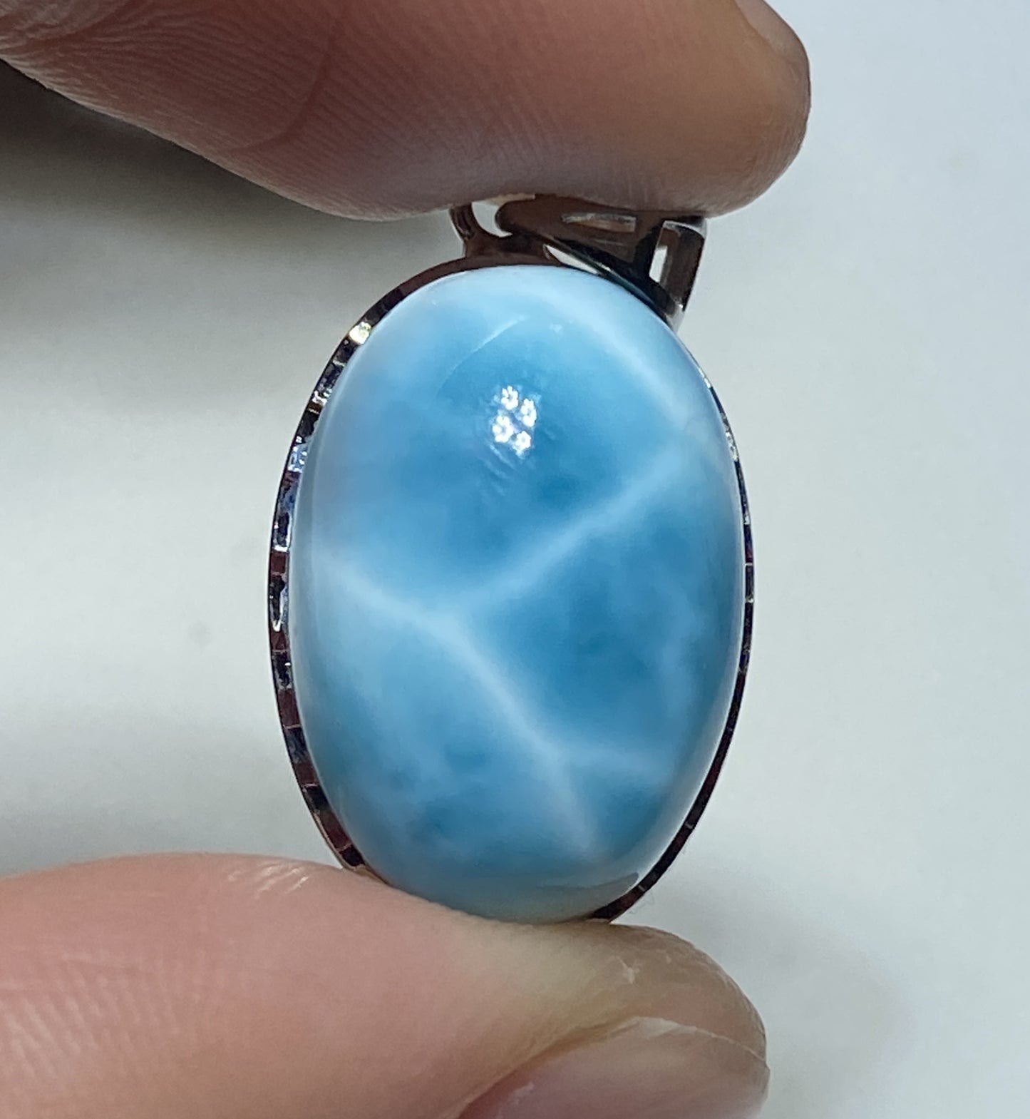 AAAA Natural Authentic Dominican Larimar Pendant,Larimar Necklace,Crystal Pendant,Gems Pendant ET506