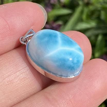 AAAA Natural Authentic Dominican Larimar Pendant,Larimar Necklace,Crystal Pendant,Gems Pendant ET506