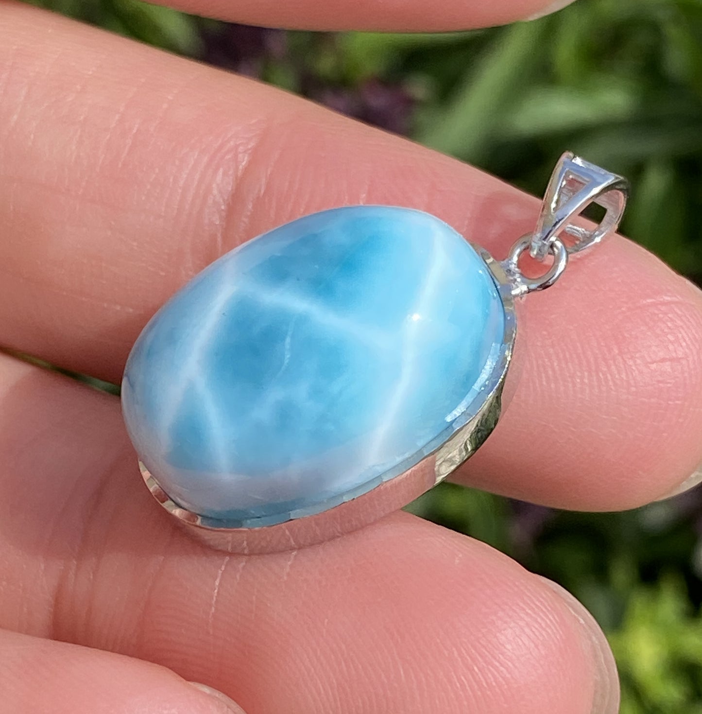 AAAA Natural Authentic Dominican Larimar Pendant,Larimar Necklace,Crystal Pendant,Gems Pendant ET506