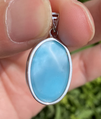 AAAA Natural Authentic Dominican Larimar Pendant,Larimar Necklace,Crystal Pendant,Gems Pendant ET506