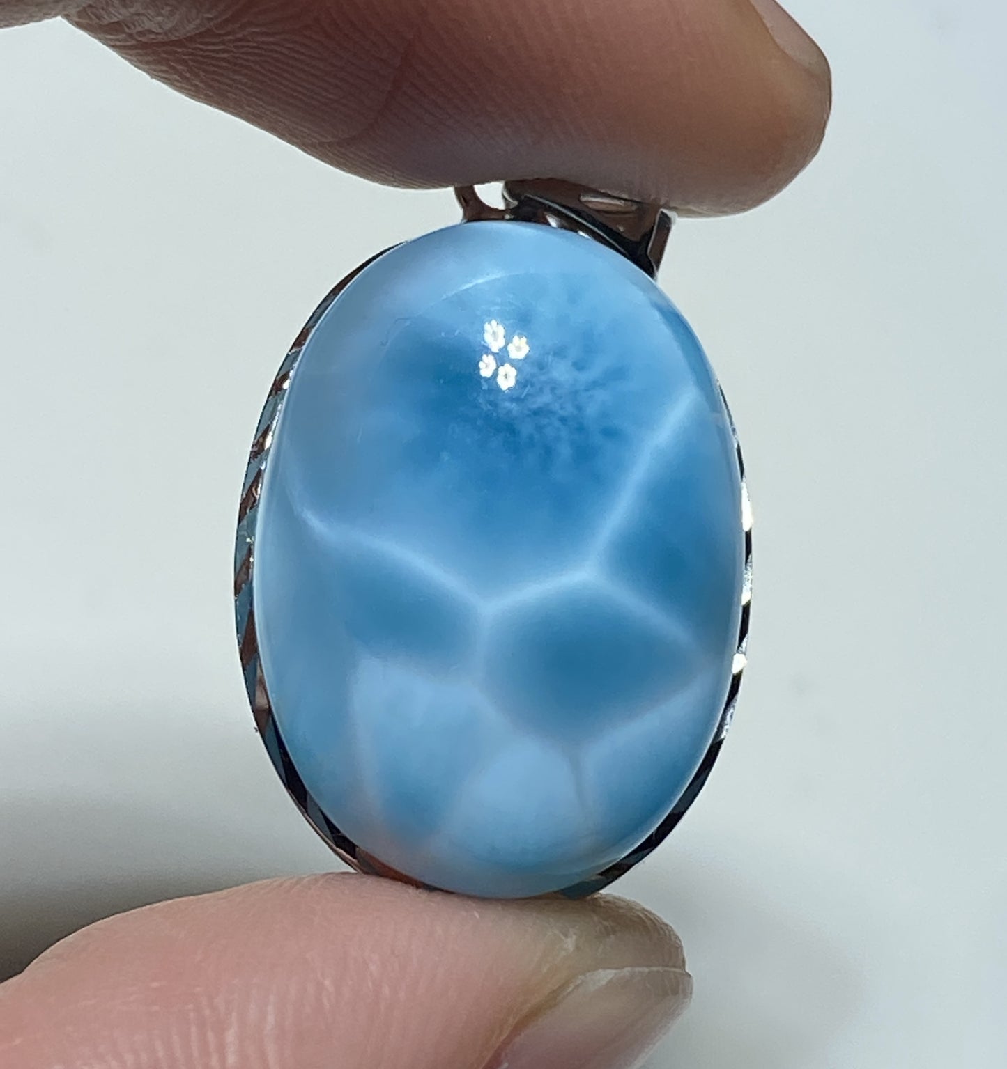 Larimar,AAAA Natural Dominican Larimar Pendant,Larimar Bracelet,Anniversary Gift, Larimar Jewelry,SilverJewelry ET507