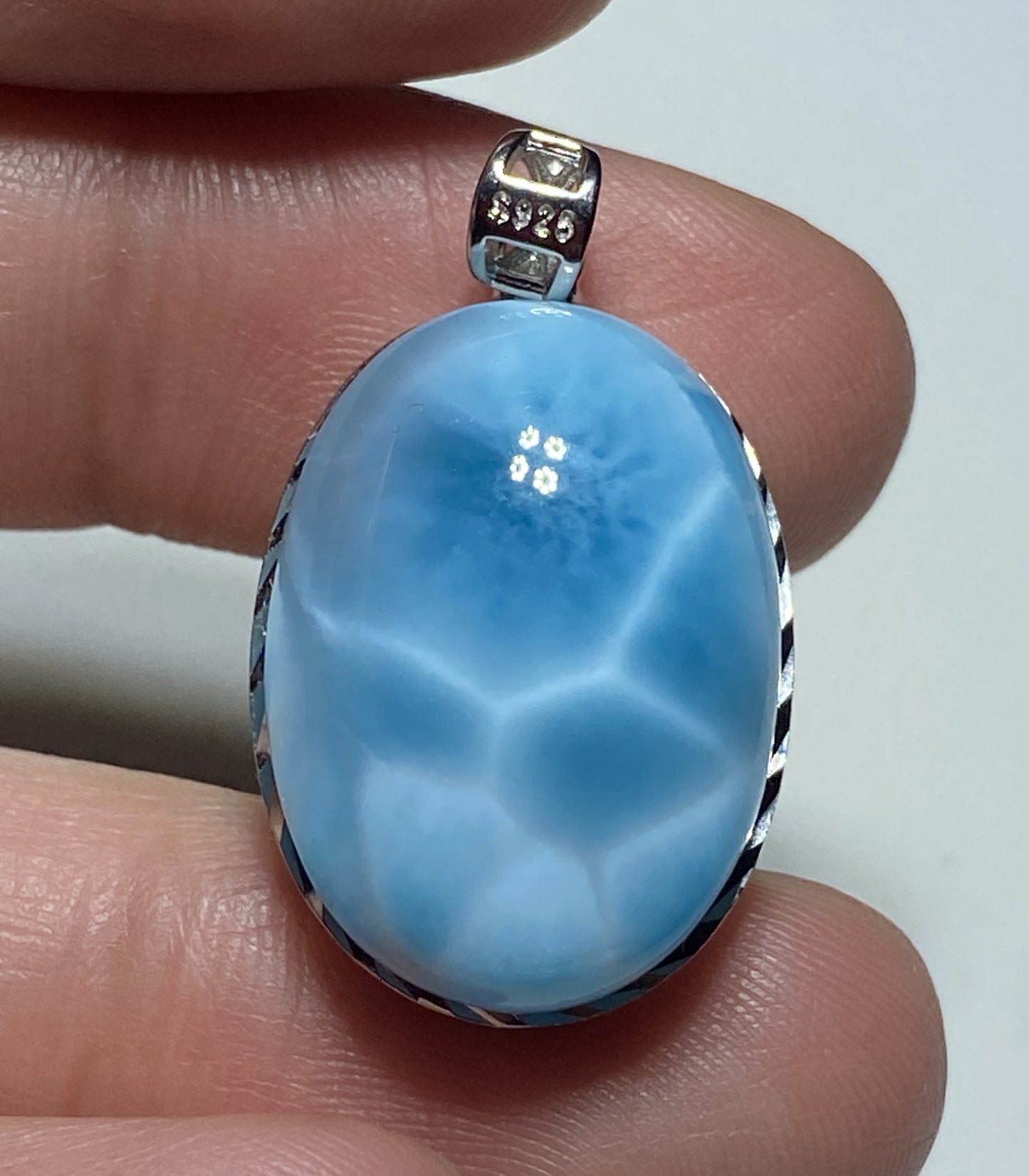 Larimar,AAAA Natural Dominican Larimar Pendant,Larimar Bracelet,Anniversary Gift, Larimar Jewelry,SilverJewelry ET507