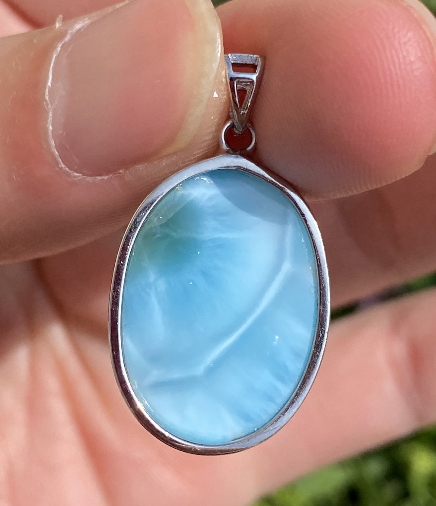 Larimar,AAAA Natural Dominican Larimar Pendant,Larimar Bracelet,Anniversary Gift, Larimar Jewelry,SilverJewelry ET507