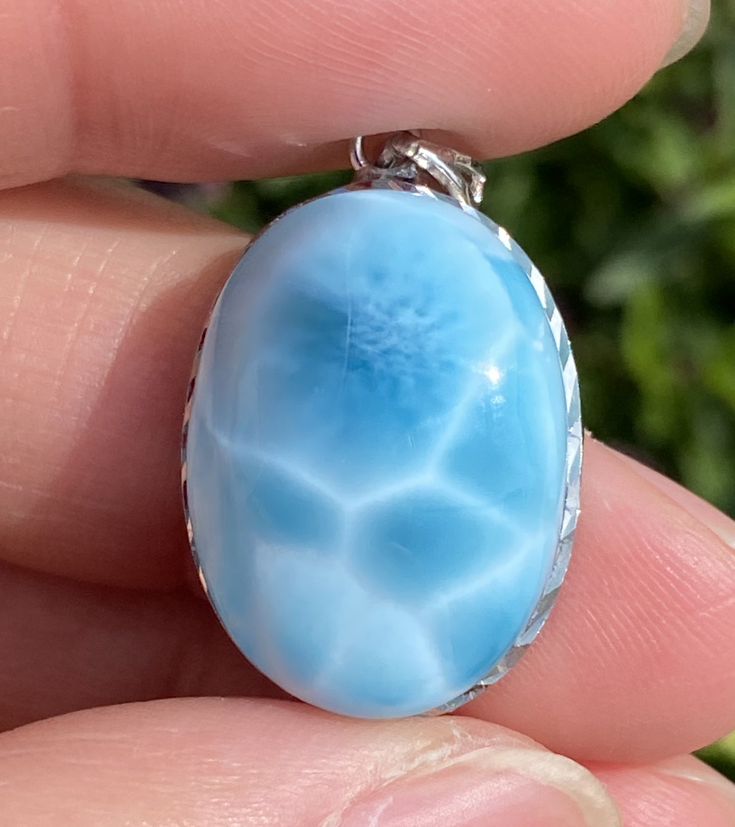 Larimar,AAAA Natural Dominican Larimar Pendant,Larimar Bracelet,Anniversary Gift, Larimar Jewelry,SilverJewelry ET507