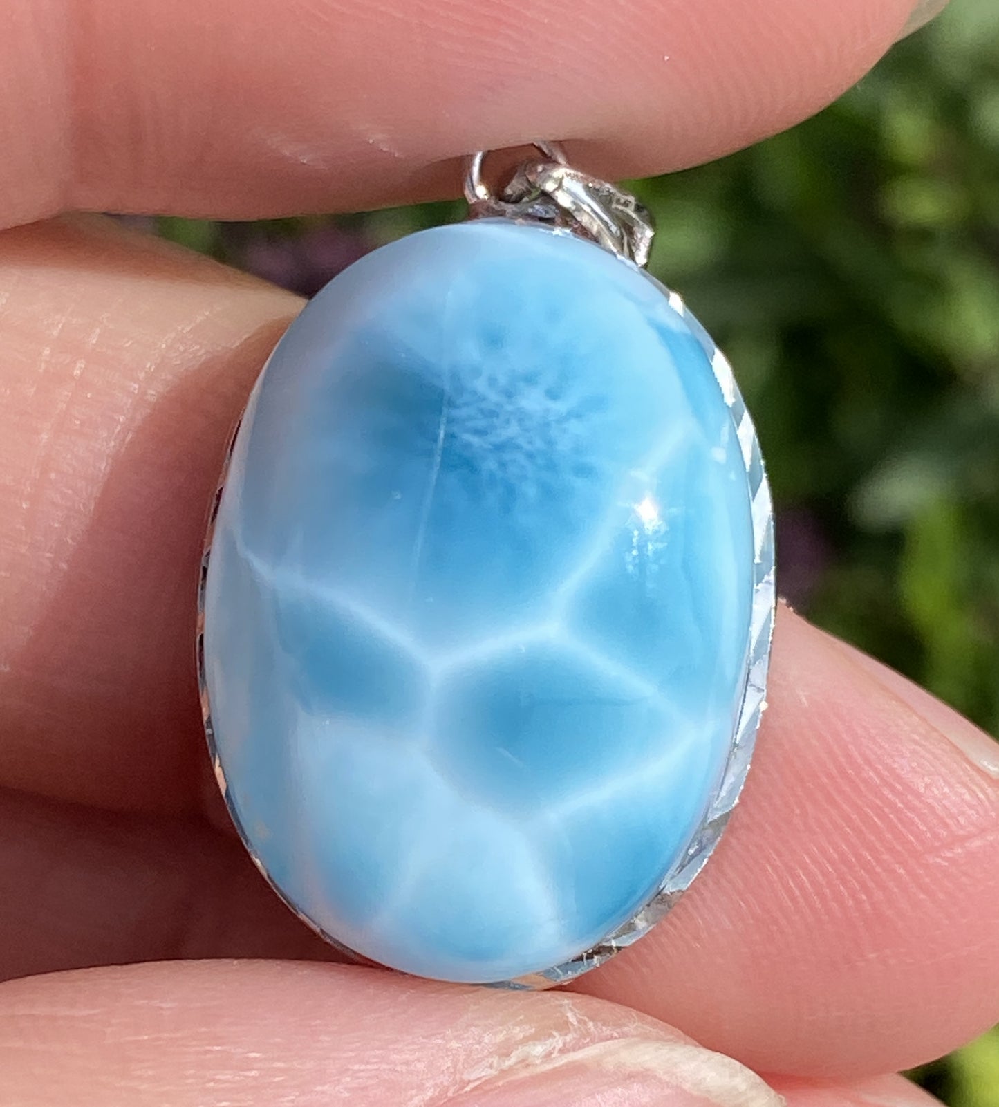 Larimar,AAAA Natural Dominican Larimar Pendant,Larimar Bracelet,Anniversary Gift, Larimar Jewelry,SilverJewelry ET507