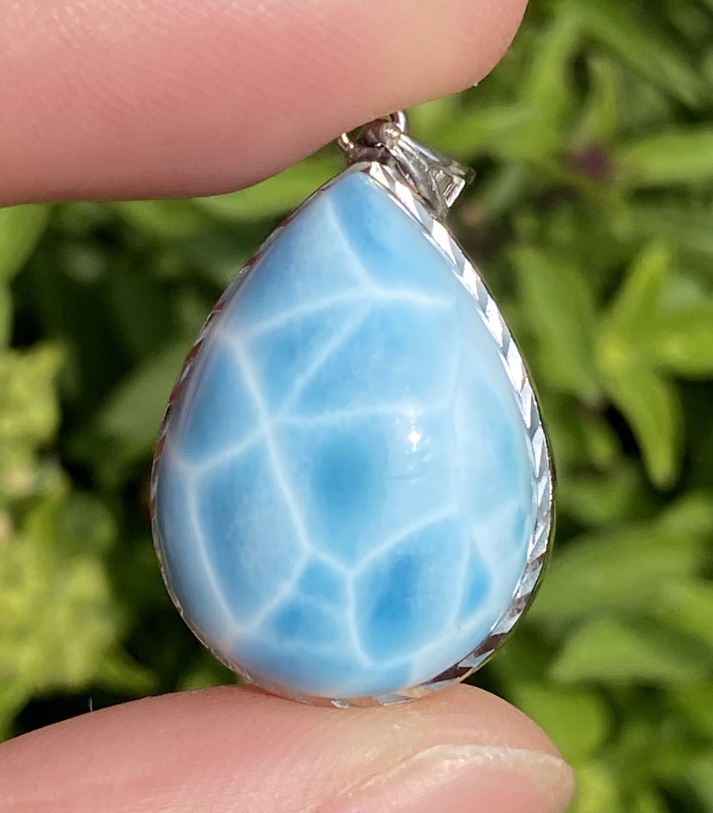 AAAA+ Natural Authentic Dominican Larimar Pendant,Gems Jewelry,Gems Pendant,Crystal Pendant,ET516