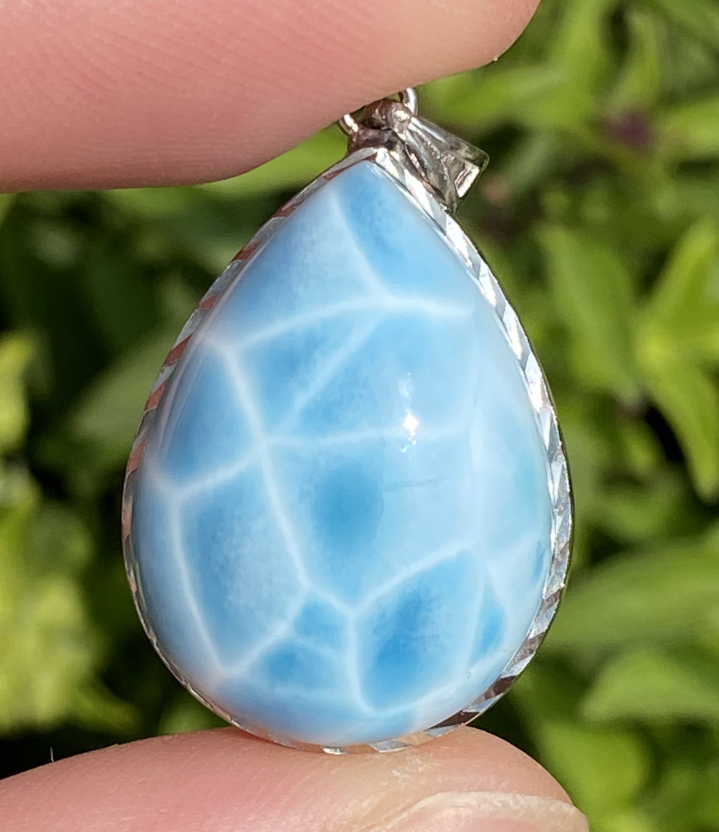 AAAA+ Natural Authentic Dominican Larimar Pendant,Gems Jewelry,Gems Pendant,Crystal Pendant,ET516