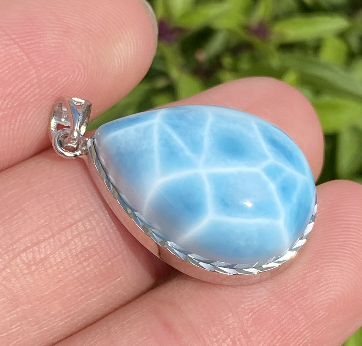 AAAA+ Natural Authentic Dominican Larimar Pendant,Gems Jewelry,Gems Pendant,Crystal Pendant,ET516