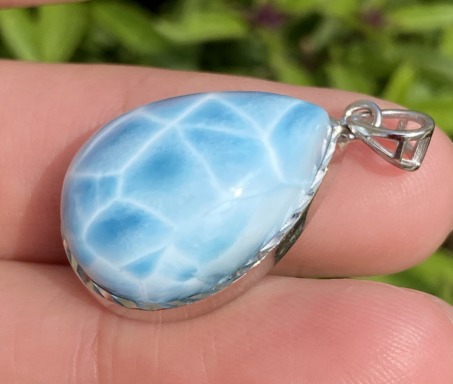 AAAA+ Natural Authentic Dominican Larimar Pendant,Gems Jewelry,Gems Pendant,Crystal Pendant,ET516