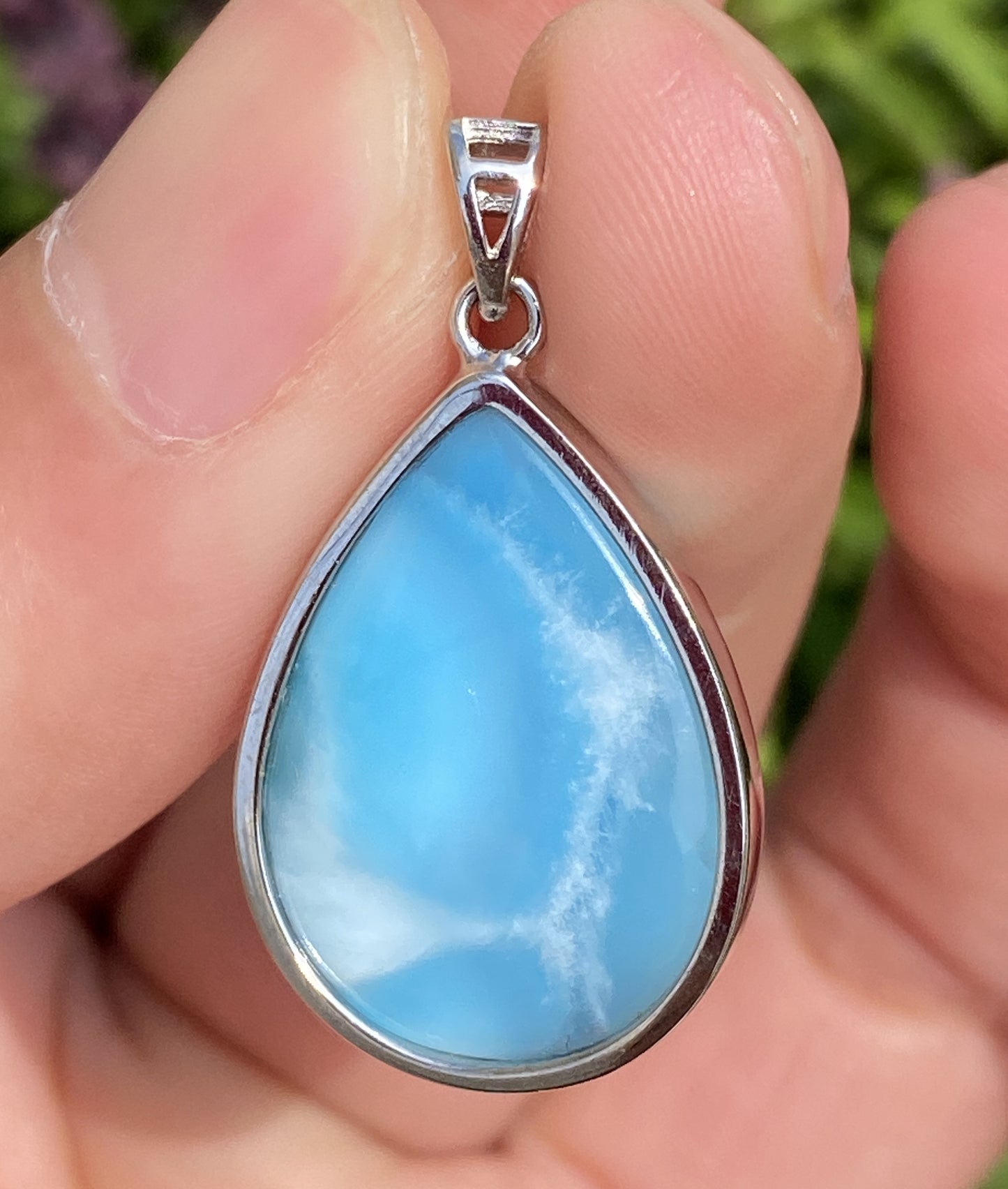 AAAA+ Natural Authentic Dominican Larimar Pendant,Gems Jewelry,Gems Pendant,Crystal Pendant,ET516