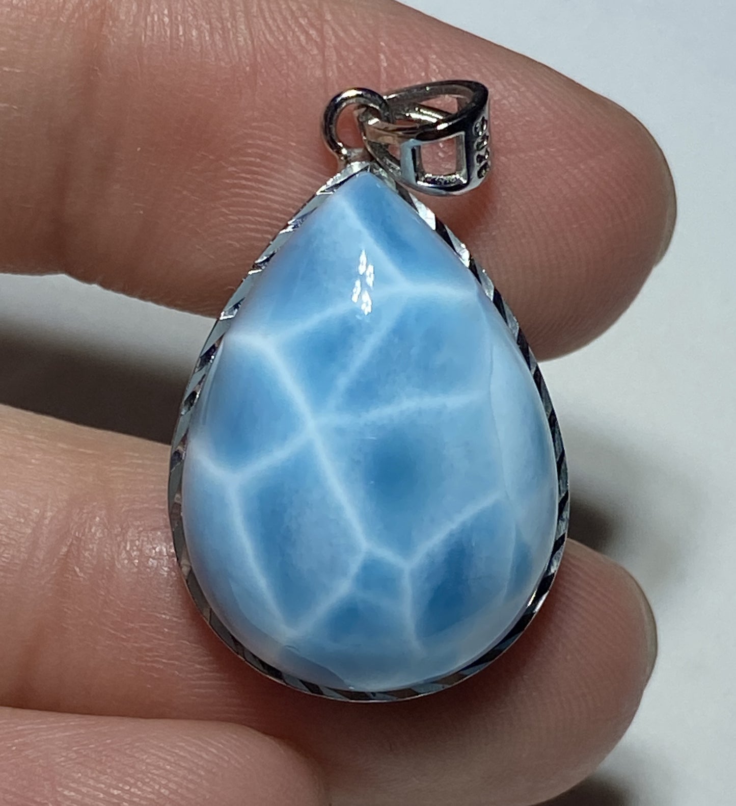 AAAA+ Natural Authentic Dominican Larimar Pendant,Gems Jewelry,Gems Pendant,Crystal Pendant,ET516