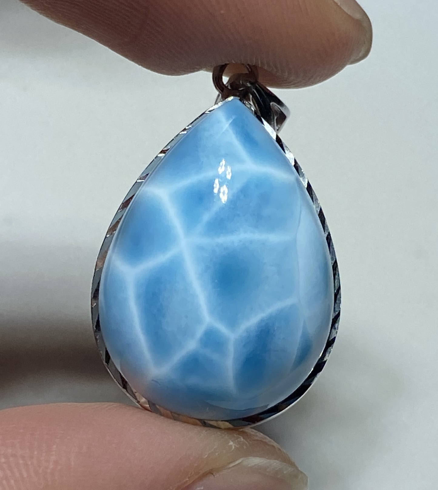 AAAA+ Natural Authentic Dominican Larimar Pendant,Gems Jewelry,Gems Pendant,Crystal Pendant,ET516