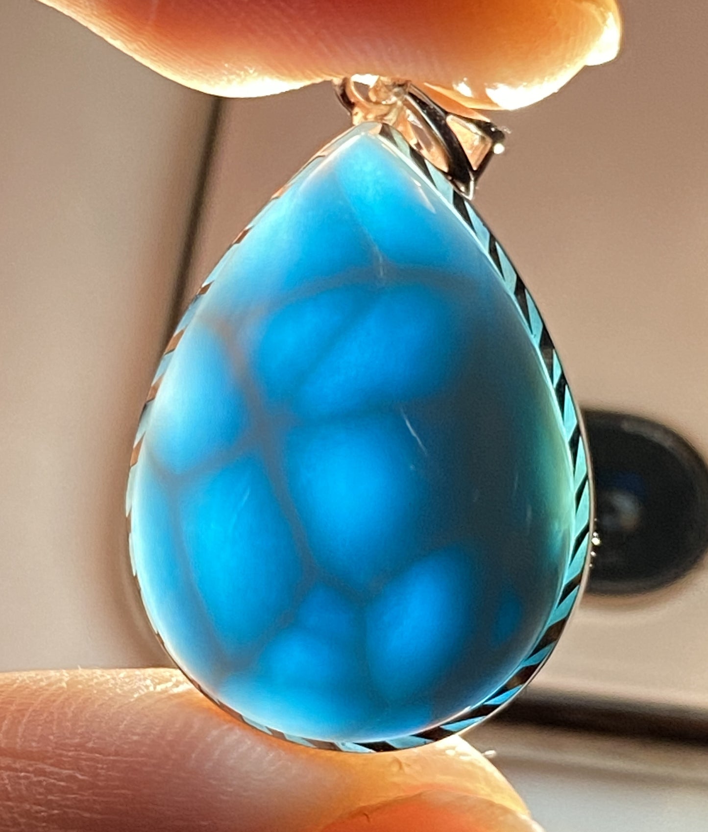 AAAA+ Natural Authentic Dominican Larimar Pendant,Gems Jewelry,Gems Pendant,Crystal Pendant,ET516