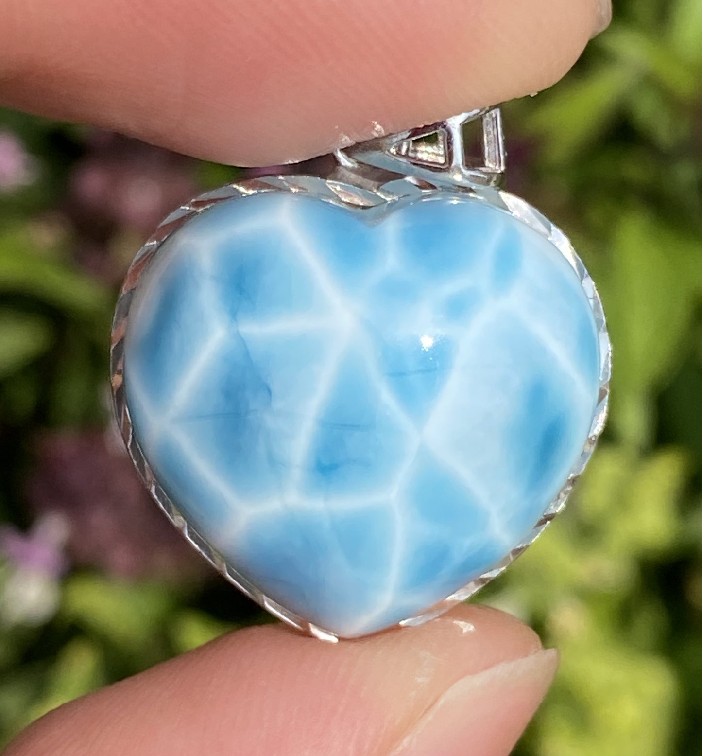 Larimar,AAAA+ Natural Dominican Larimar Pendant,Larimar Bracelet,Anniversary Gift, Larimar Jewelry,SilverJewelry ET518