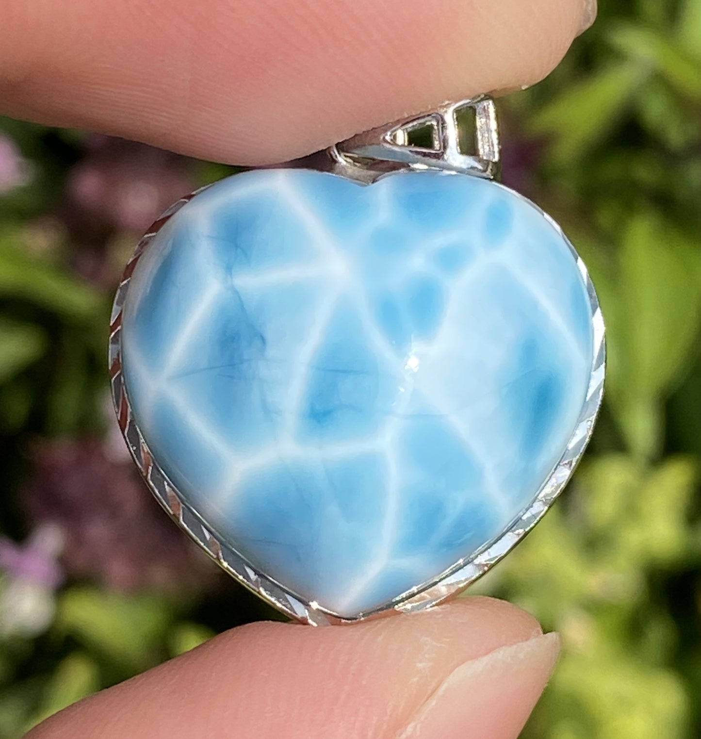 Larimar,AAAA+ Natural Dominican Larimar Pendant,Larimar Bracelet,Anniversary Gift, Larimar Jewelry,SilverJewelry ET518