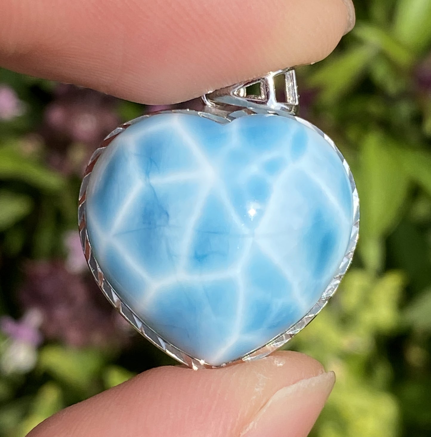 Larimar,AAAA+ Natural Dominican Larimar Pendant,Larimar Bracelet,Anniversary Gift, Larimar Jewelry,SilverJewelry ET518