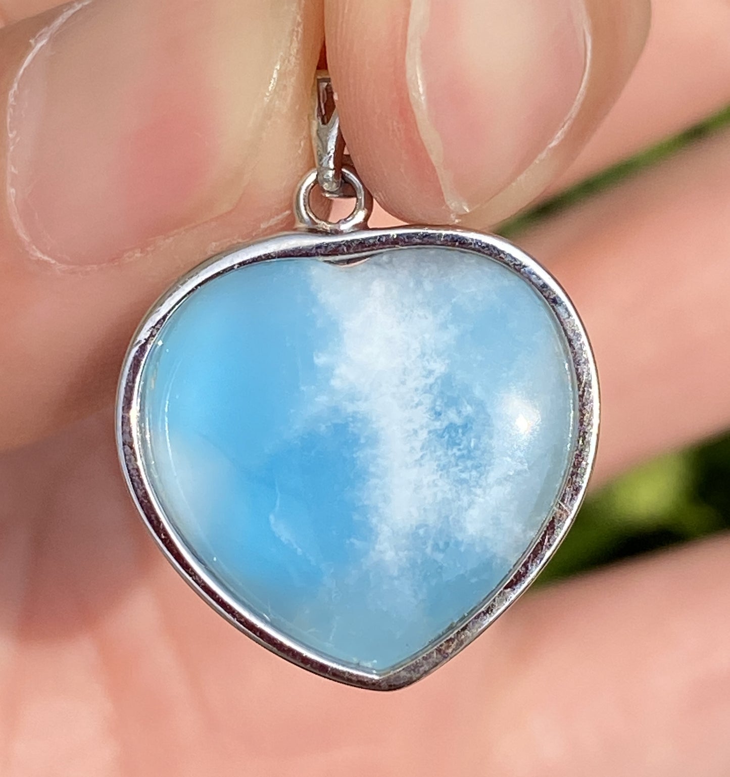 Larimar,AAAA+ Natural Dominican Larimar Pendant,Larimar Bracelet,Anniversary Gift, Larimar Jewelry,SilverJewelry ET518