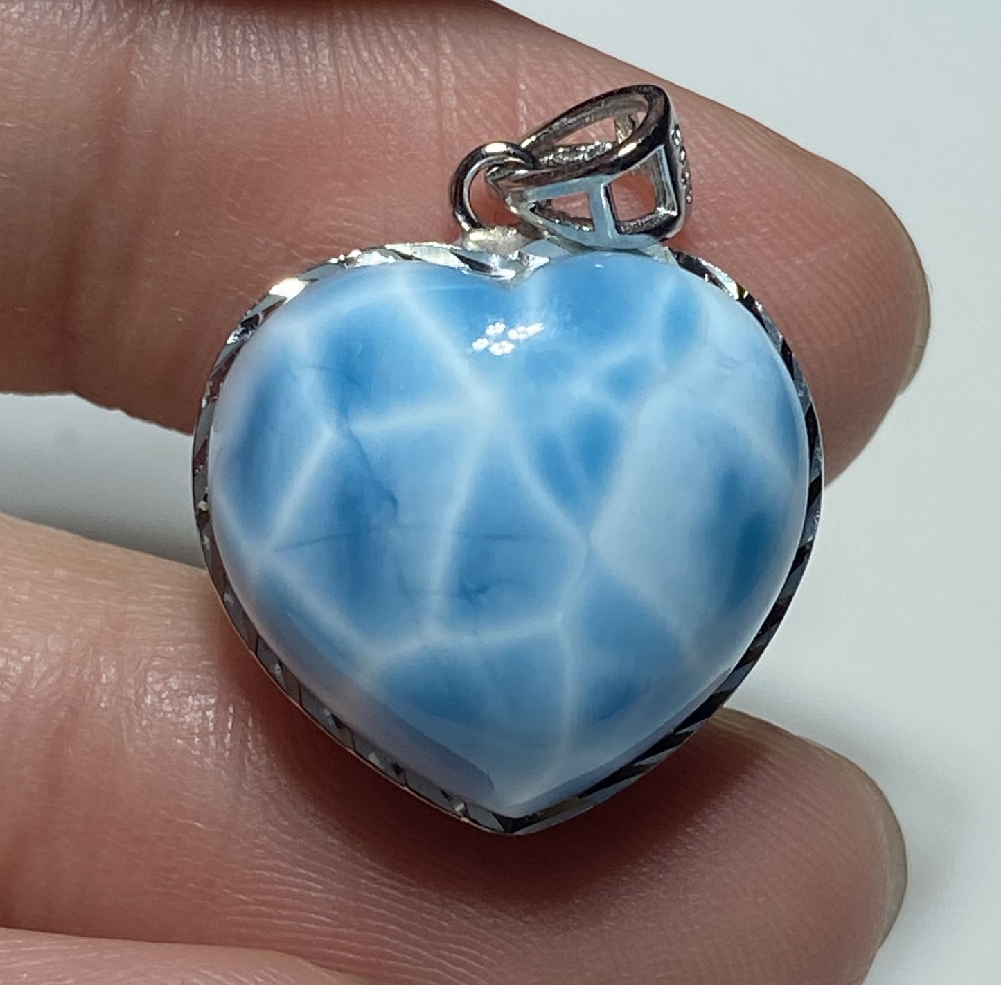 Larimar,AAAA+ Natural Dominican Larimar Pendant,Larimar Bracelet,Anniversary Gift, Larimar Jewelry,SilverJewelry ET518