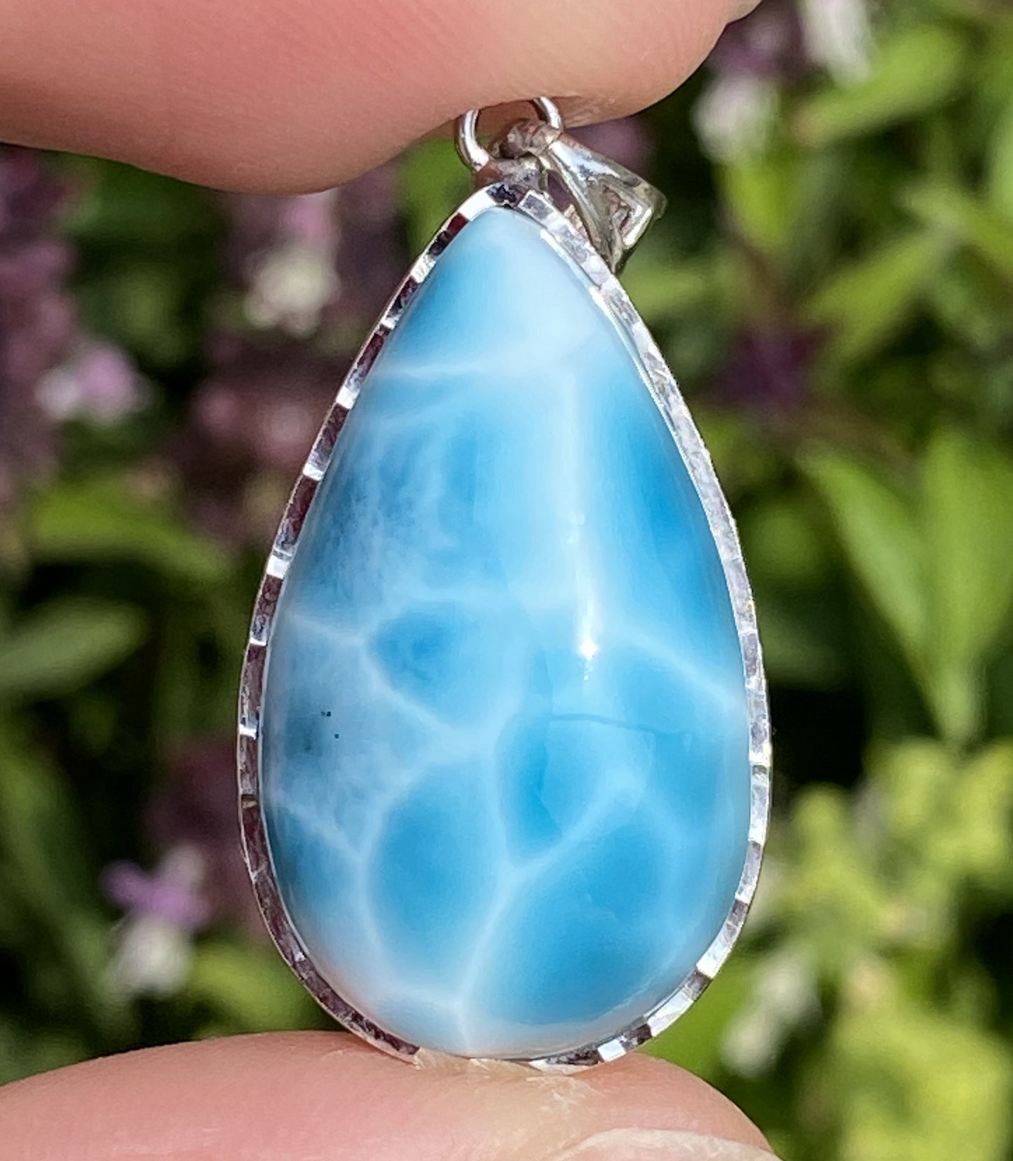 Larimar,AAAA+ Natural Dominican Larimar Pendant,Larimar Bracelet,Anniversary Gift, Larimar Jewelry,SilverJewelry ET519