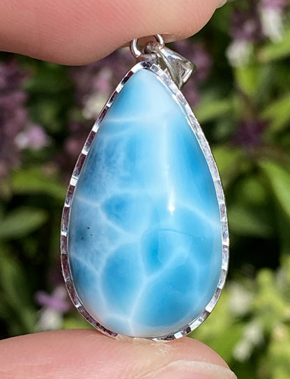 Larimar,AAAA+ Natural Dominican Larimar Pendant,Larimar Bracelet,Anniversary Gift, Larimar Jewelry,SilverJewelry ET519