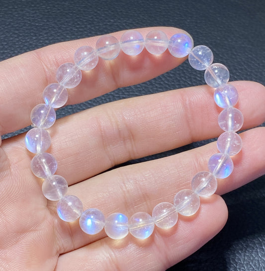 AAAA+ Moonstone Bracelet Collectible Quality Moonstone Bracelet,7.4mm Bracelet,Girls Bracelet,Anniversary Gifts,Gems Bracelet ET1179