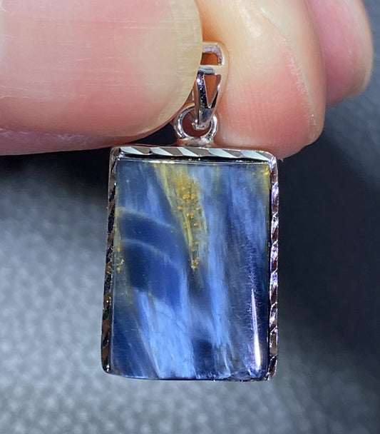 AAAA+ Natural Namibian Pietersite 925 Silver Pendant,Colored Full Fire Pietersite Pendant,Pietersite Gemstone ET250