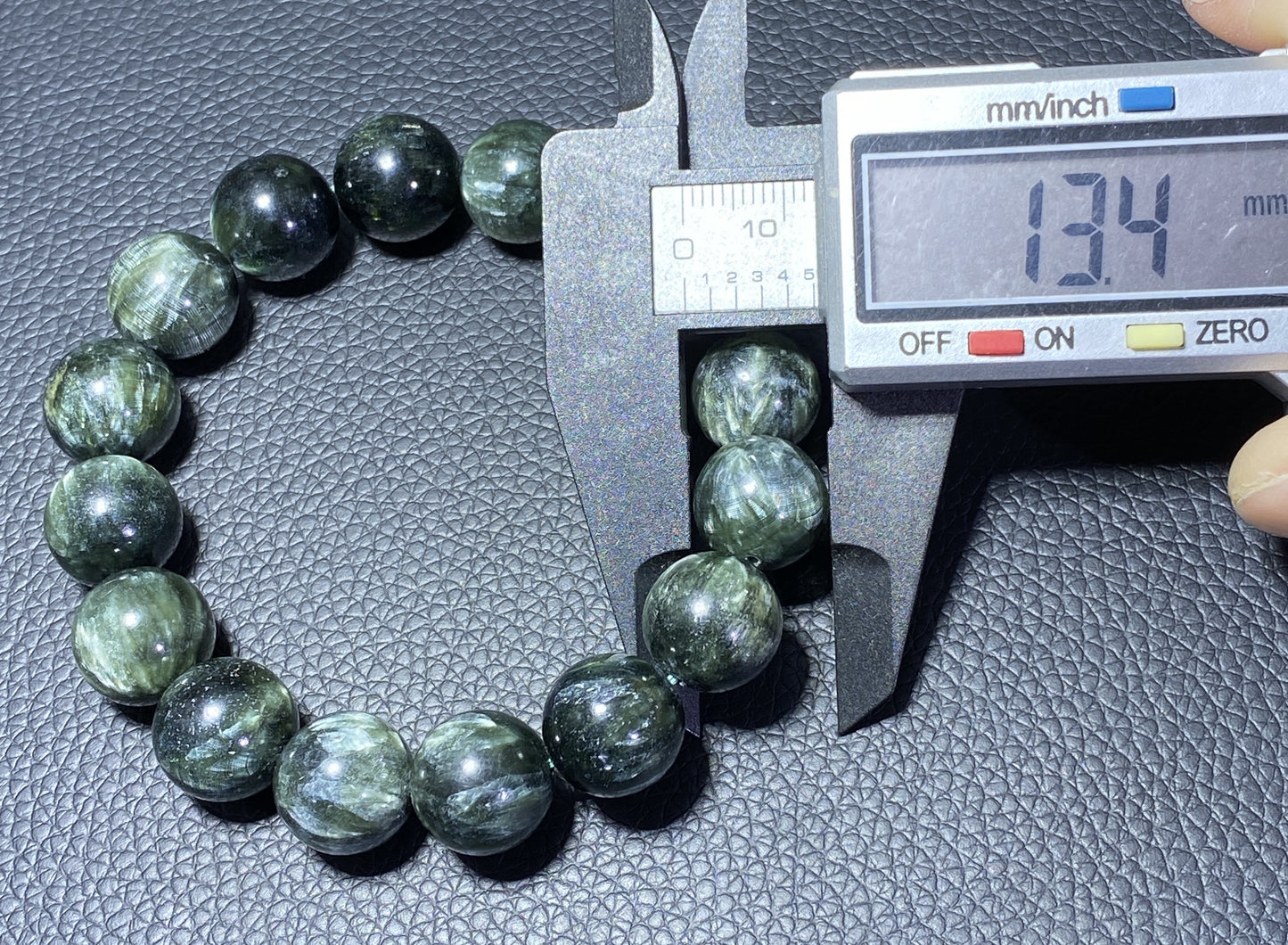 Seraphinite,AAAA Natural Authentic Russian Seraphinite Beads,13.4mm Bracelet,Seraphinite Beads Bracelet,Handmade Jewelry ET329