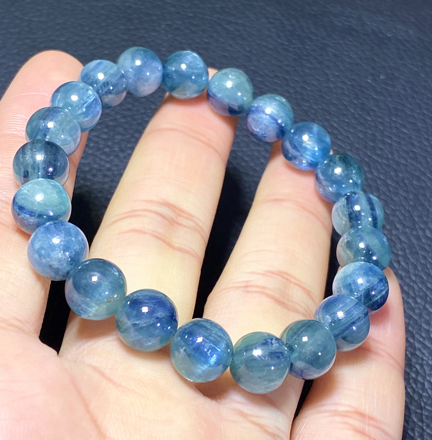 AAAA Natural Kyanite Bracelet, 10mm Round Bracelet,Tiny Blue Kyanite,Small Kyanite TIny,Crystal BraceletET317