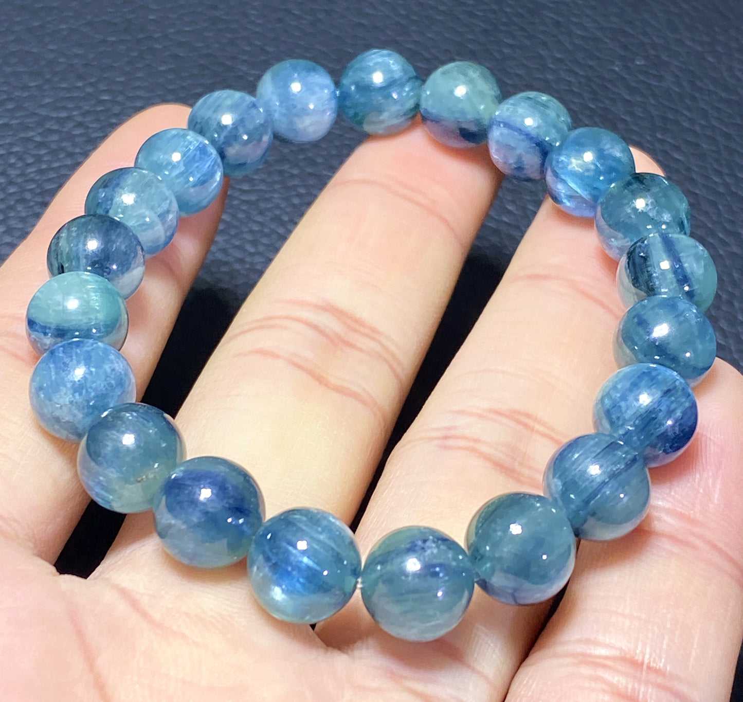 AAAA Natural Kyanite Bracelet, 10mm Round Bracelet,Tiny Blue Kyanite,Small Kyanite TIny,Crystal BraceletET317