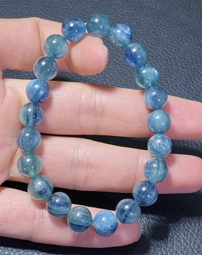 AAAA Natural Kyanite Bracelet, 10mm Round Bracelet,Tiny Blue Kyanite,Small Kyanite TIny,Crystal BraceletET317