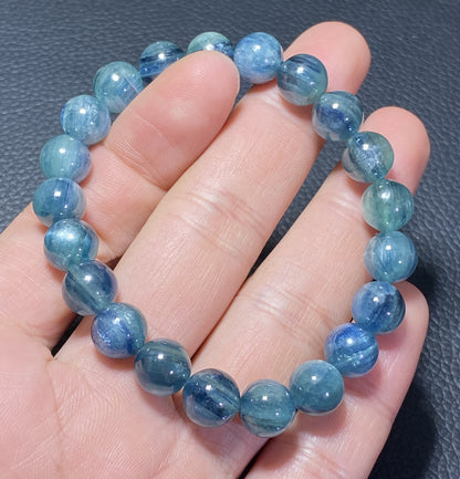 AAAA Natural Kyanite Bracelet, 10mm Round Bracelet,Tiny Blue Kyanite,Small Kyanite TIny,Crystal BraceletET317