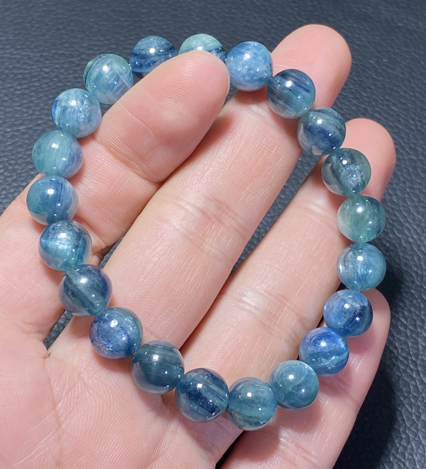 AAAA Natural Kyanite Bracelet, 10mm Round Bracelet,Tiny Blue Kyanite,Small Kyanite TIny,Crystal BraceletET317