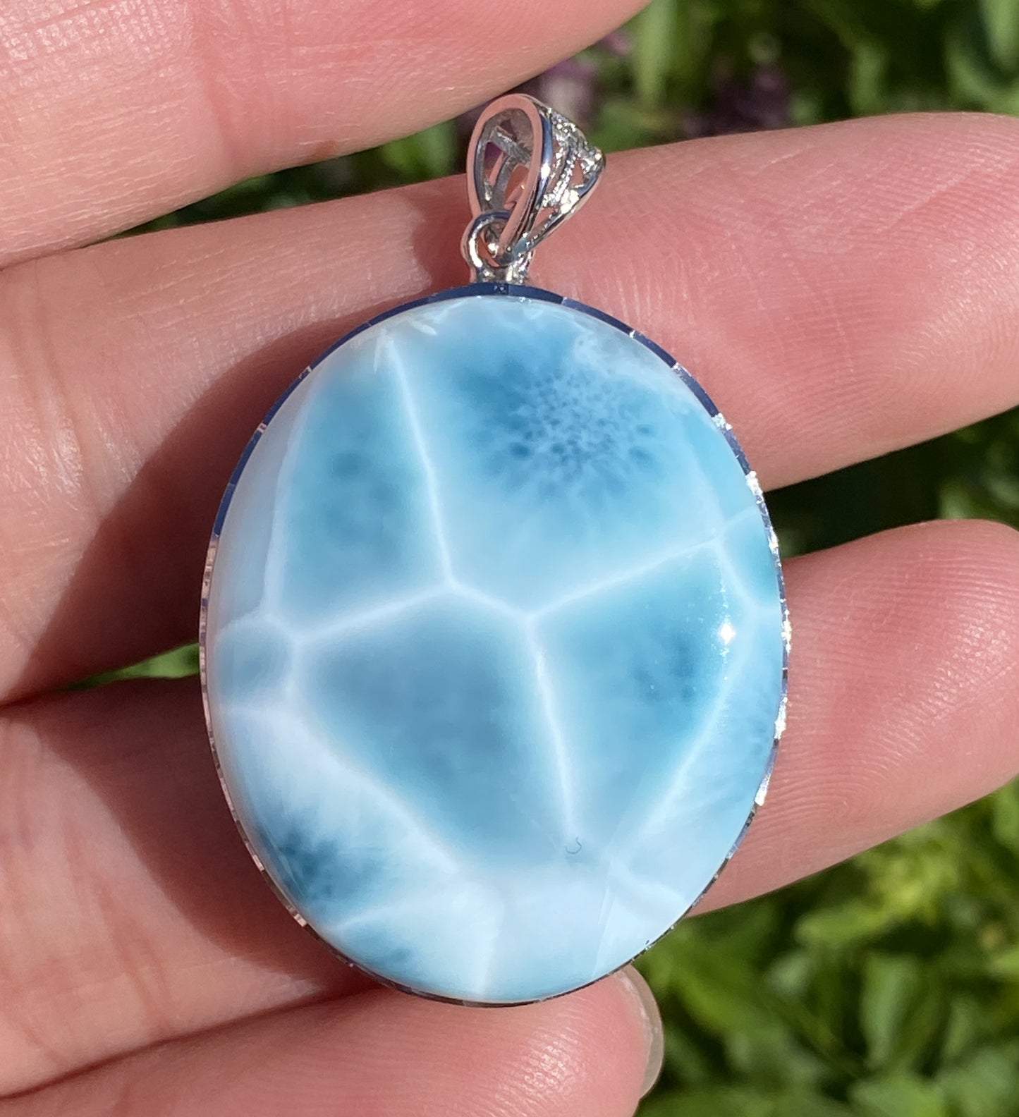 AAAA Natural Authentic Dominican Larimar Pendant,Gems Jewelry,Gems Pendant,Crystal Pendant,ET595