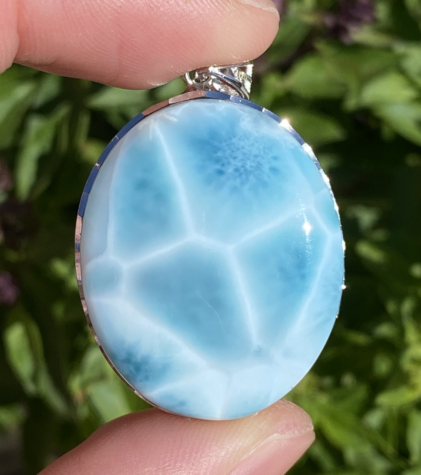 AAAA Natural Authentic Dominican Larimar Pendant,Gems Jewelry,Gems Pendant,Crystal Pendant,ET595