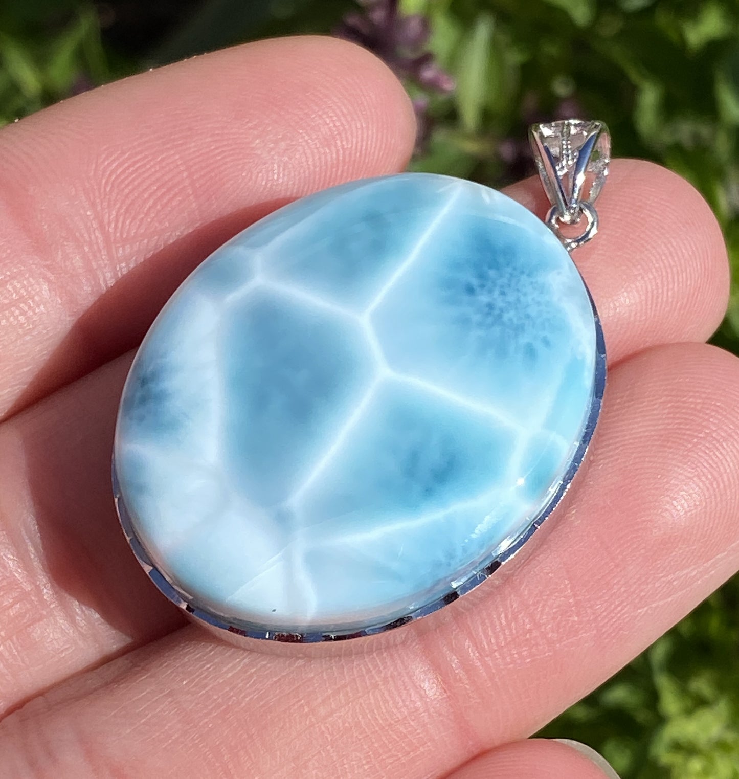 AAAA Natural Authentic Dominican Larimar Pendant,Gems Jewelry,Gems Pendant,Crystal Pendant,ET595