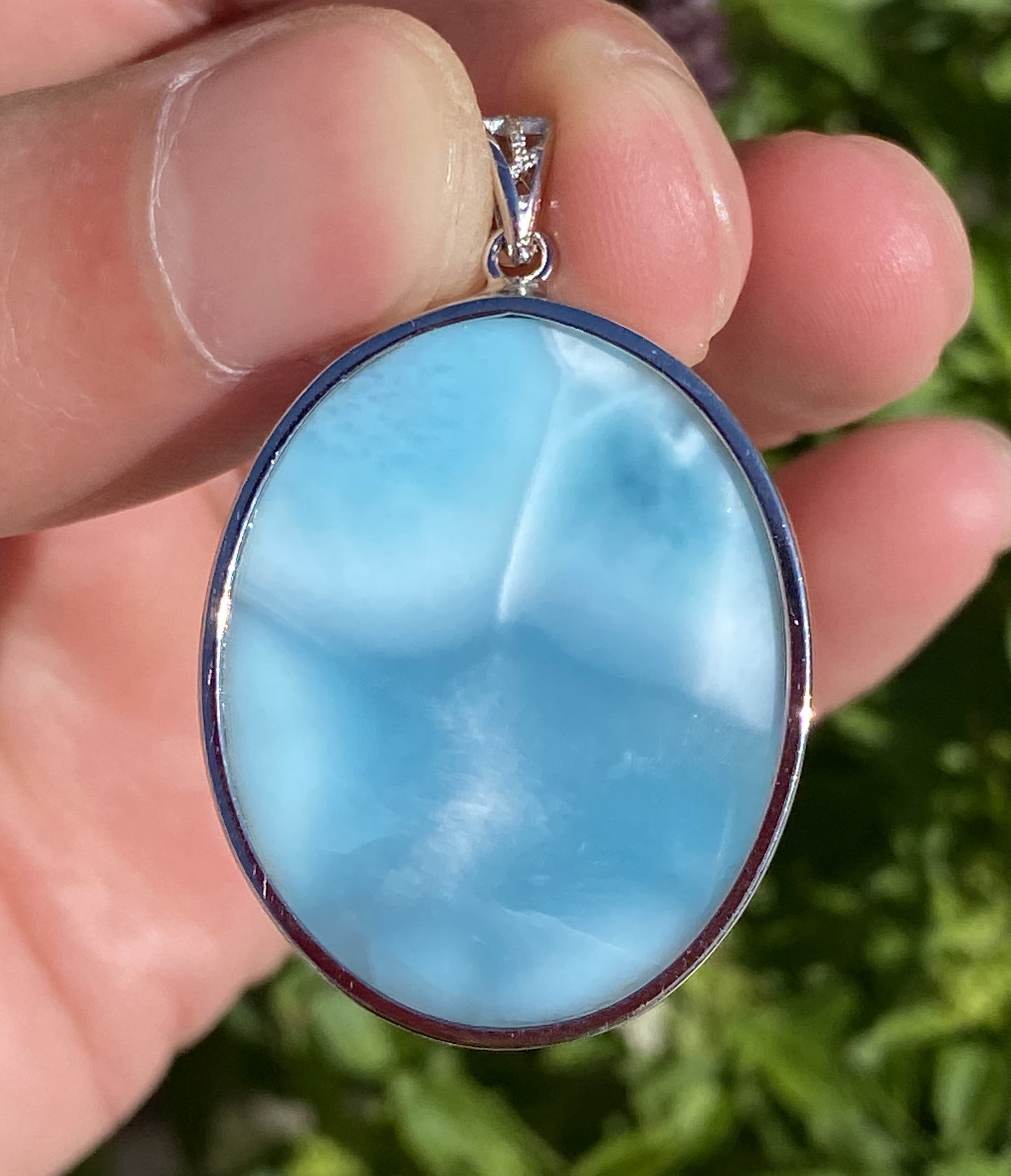 AAAA Natural Authentic Dominican Larimar Pendant,Gems Jewelry,Gems Pendant,Crystal Pendant,ET595