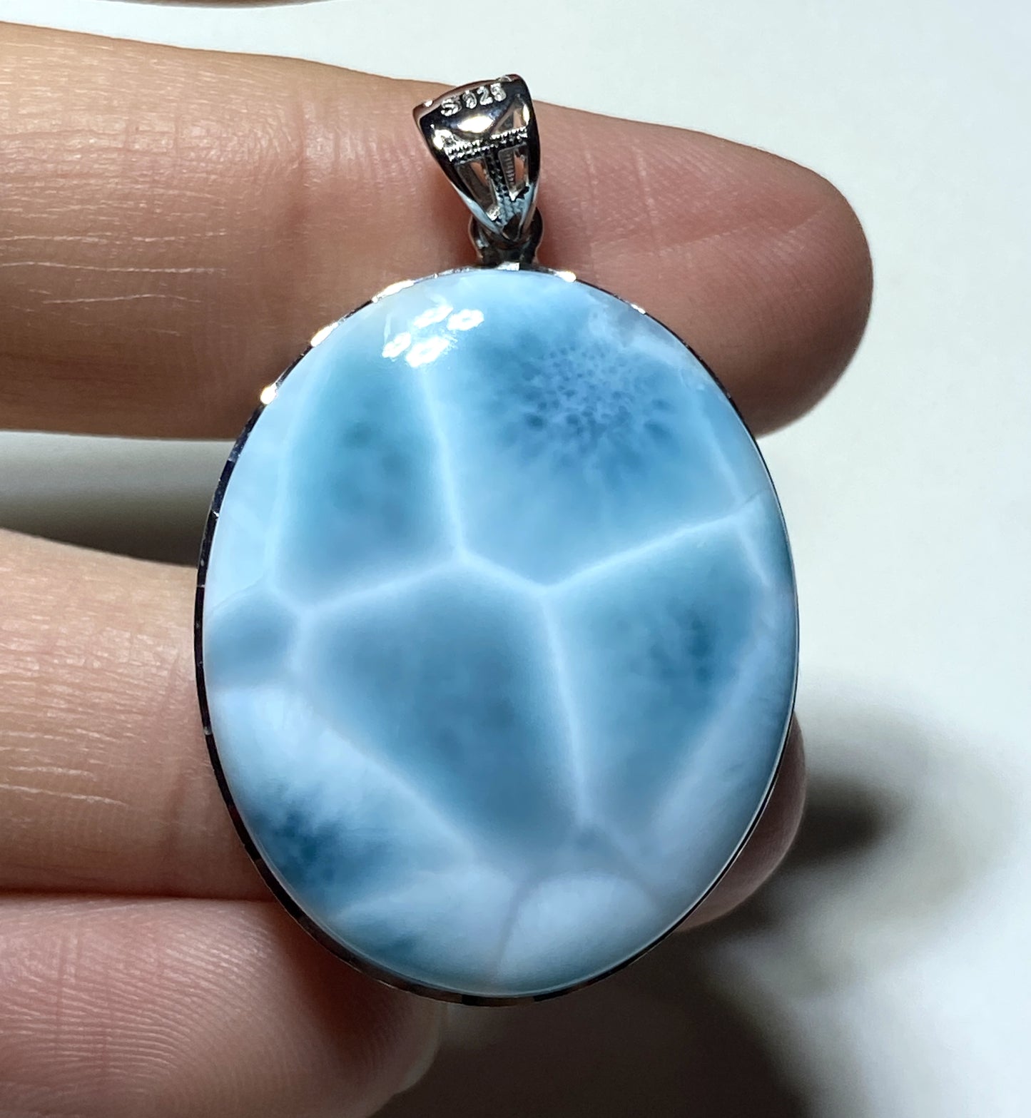 AAAA Natural Authentic Dominican Larimar Pendant,Gems Jewelry,Gems Pendant,Crystal Pendant,ET595