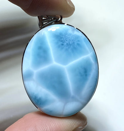 AAAA Natural Authentic Dominican Larimar Pendant,Gems Jewelry,Gems Pendant,Crystal Pendant,ET595