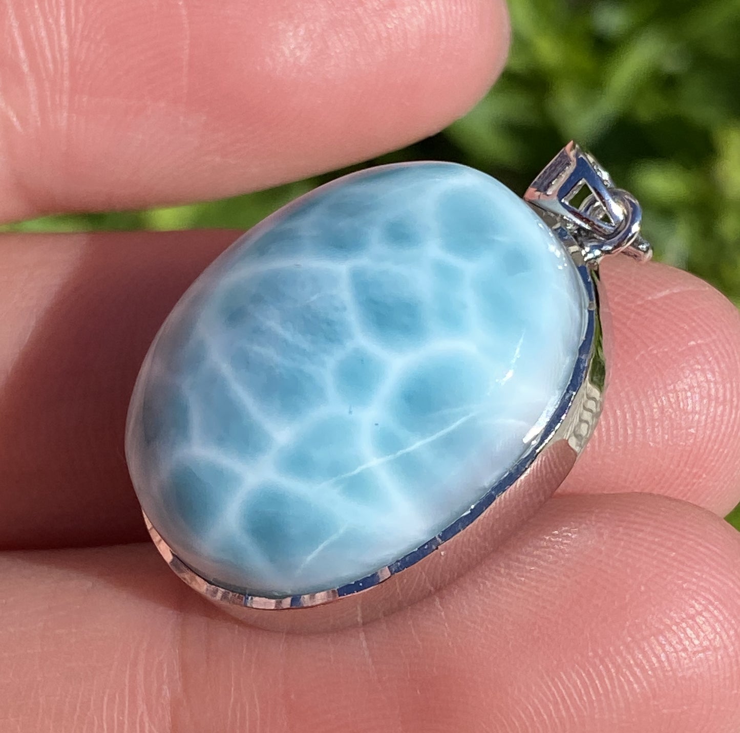 AAAA Natural Authentic Dominican Larimar Pendant,Gems Jewelry,Gems Pendant,Crystal Pendant,ET328