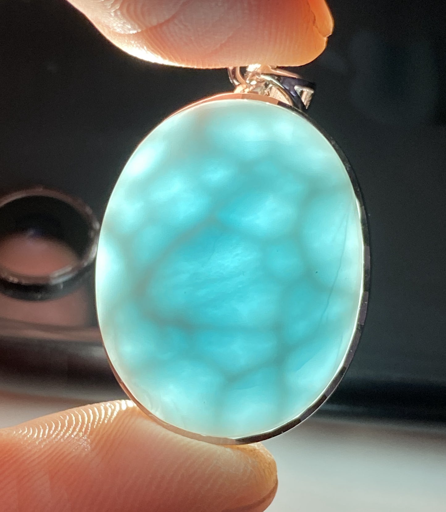 AAAA Natural Authentic Dominican Larimar Pendant,Gems Jewelry,Gems Pendant,Crystal Pendant,ET328