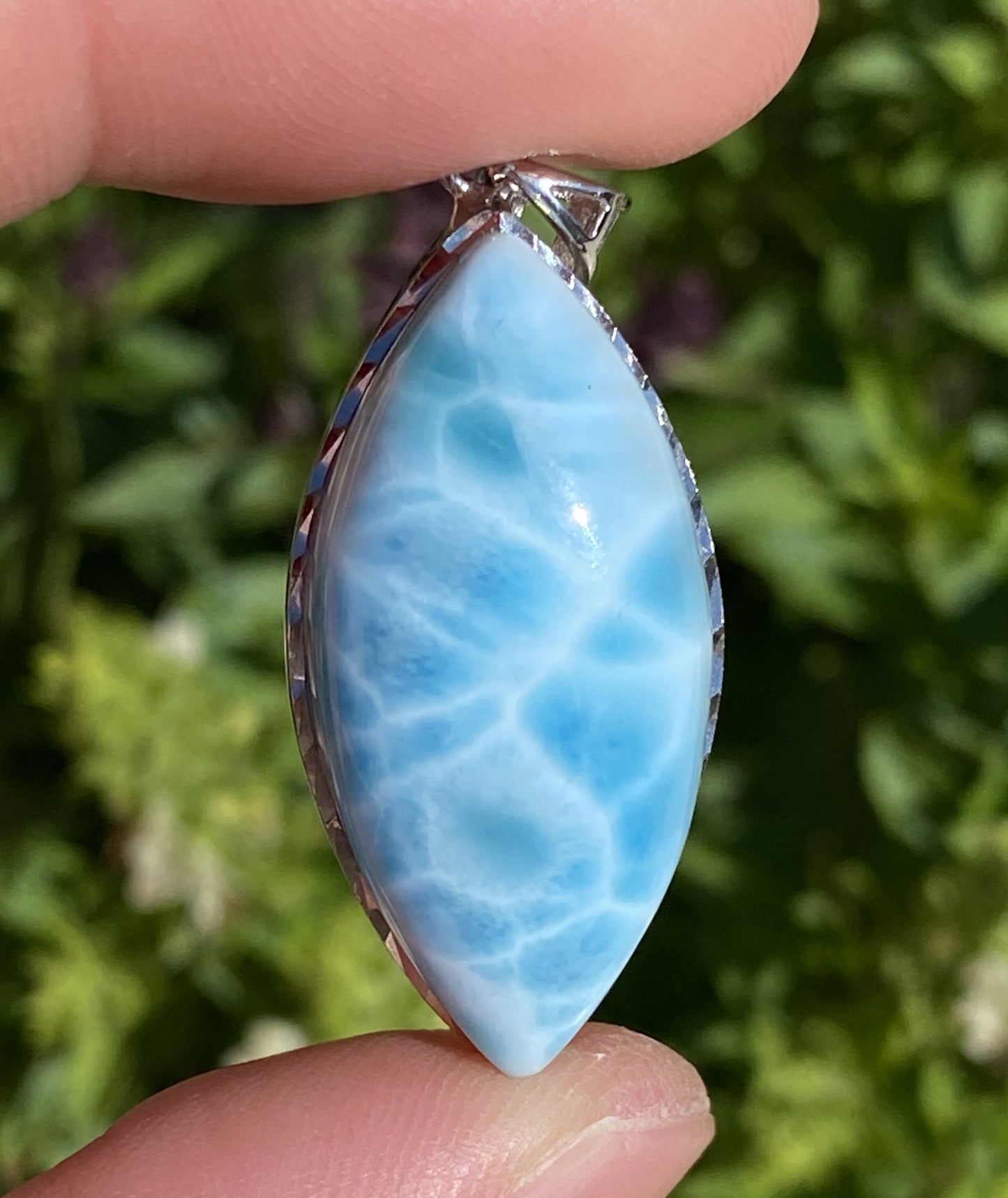 AAA+ Natural Authentic Dominican Larimar Pendant,Gems Jewelry,Gems Pendant,Crystal Pendant,ET356