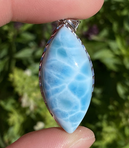 AAA+ Natural Authentic Dominican Larimar Pendant,Gems Jewelry,Gems Pendant,Crystal Pendant,ET356