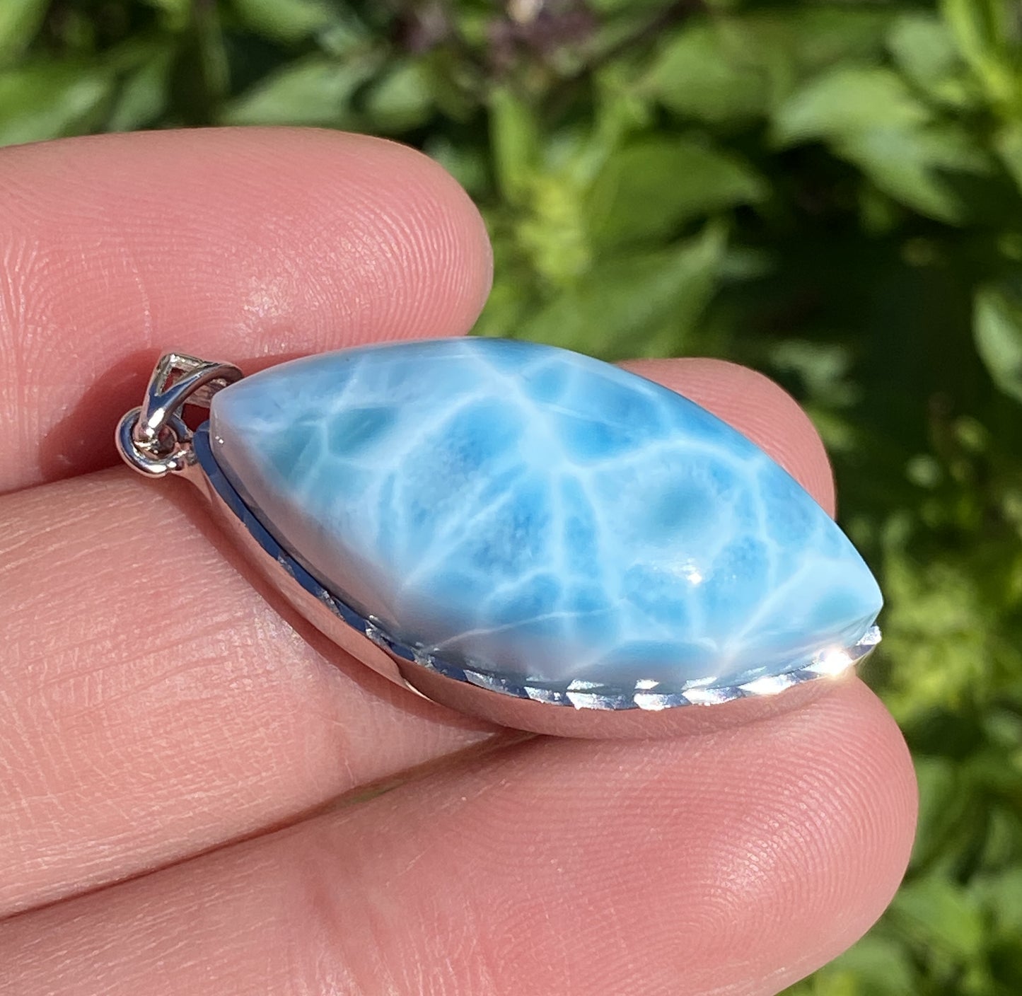 AAA+ Natural Authentic Dominican Larimar Pendant,Gems Jewelry,Gems Pendant,Crystal Pendant,ET356